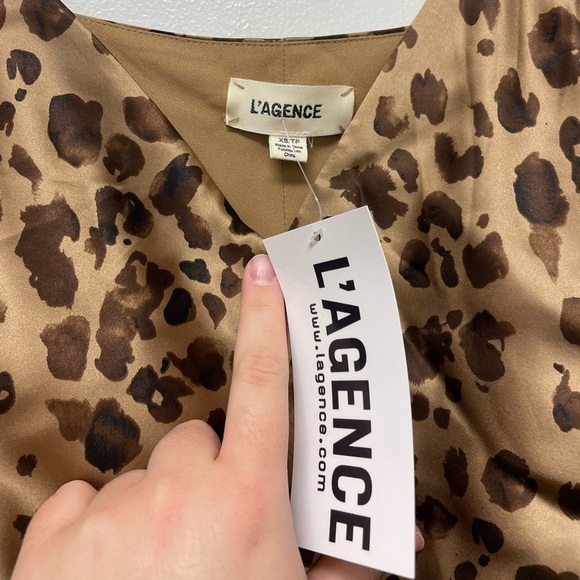 L'AGENCE Jodie Silk Slipdress in Cheetah Print size XS - Picture 6 of 9